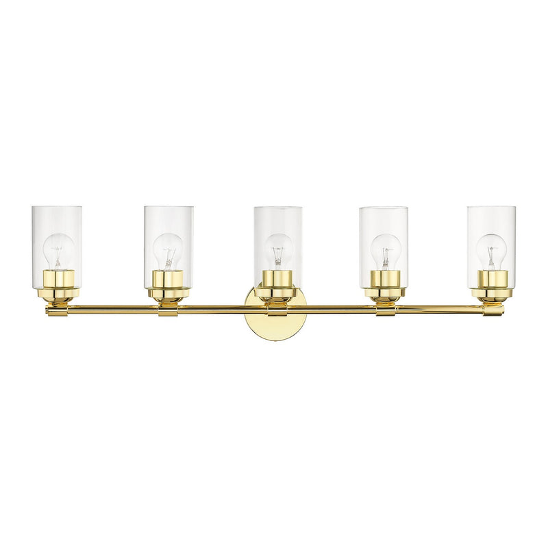 Livex Lighting 18085-02 Five Light Vanity Sconce, Polished Brass