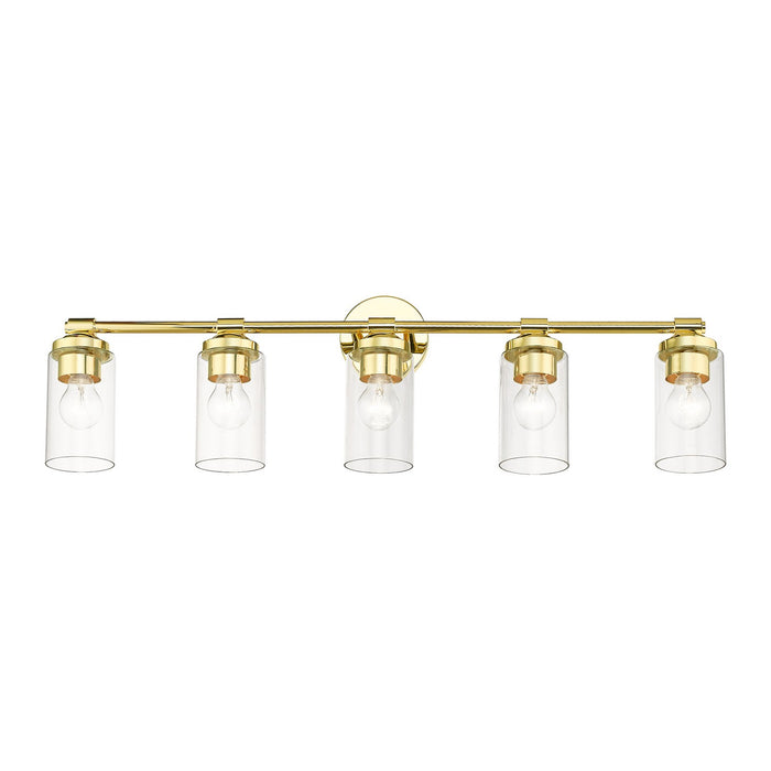 Livex Lighting 18085-02 Five Light Vanity Sconce, Polished Brass