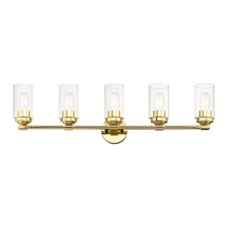 Livex Lighting 18085-02 Five Light Vanity Sconce, Polished Brass