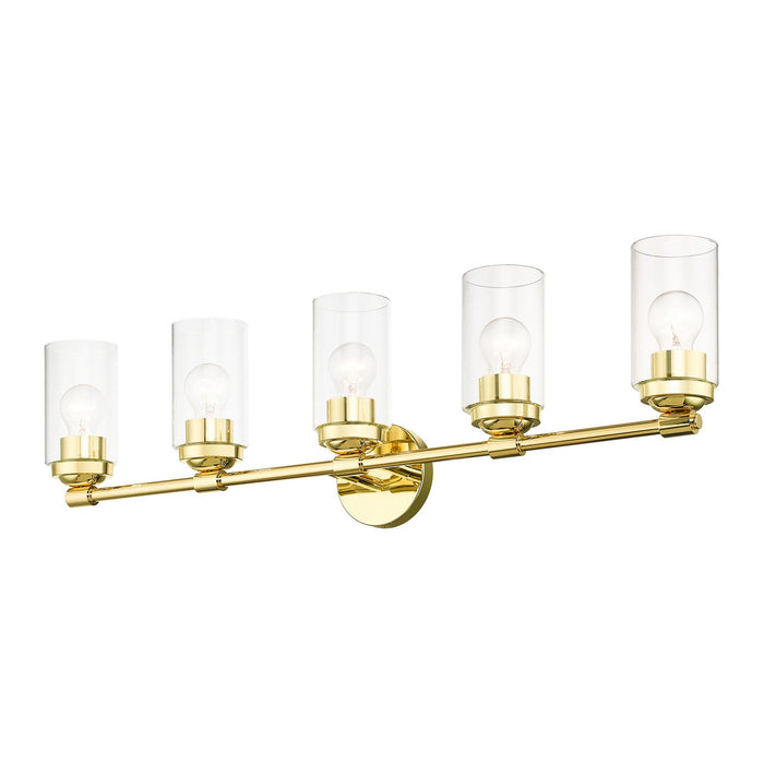 Livex Lighting 18085-02 Five Light Vanity Sconce, Polished Brass