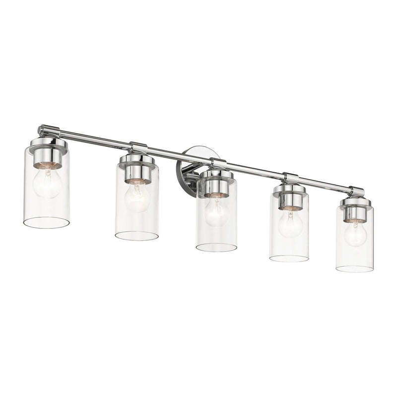 Livex Lighting 18085-05 Five Light Vanity Sconce, Polished Chrome