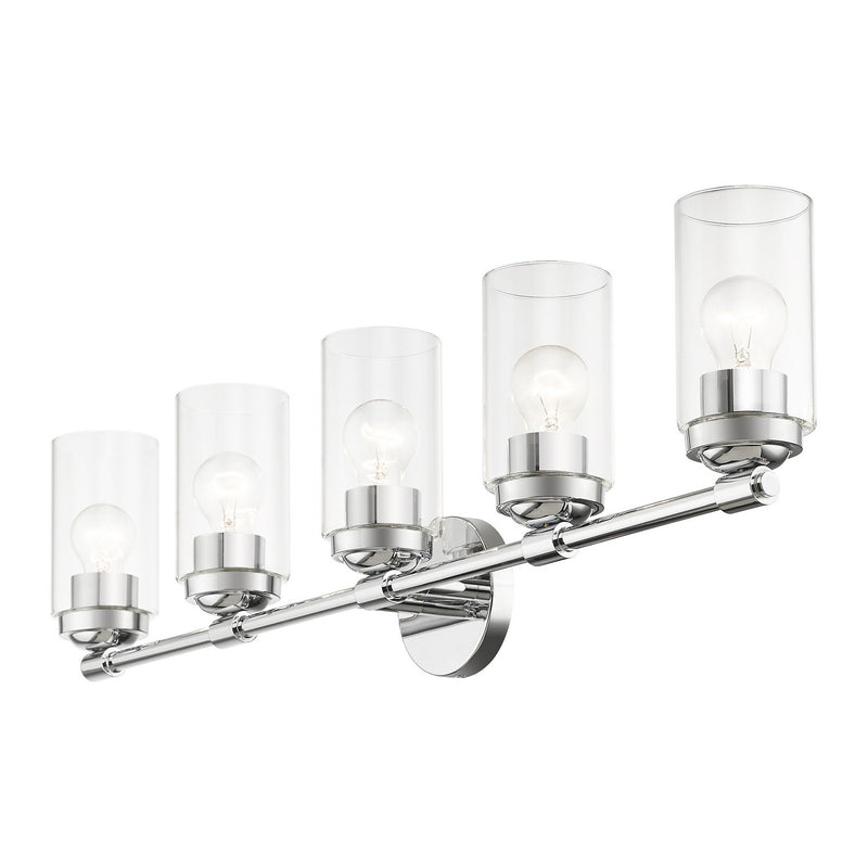 Livex Lighting 18085-05 Five Light Vanity Sconce, Polished Chrome