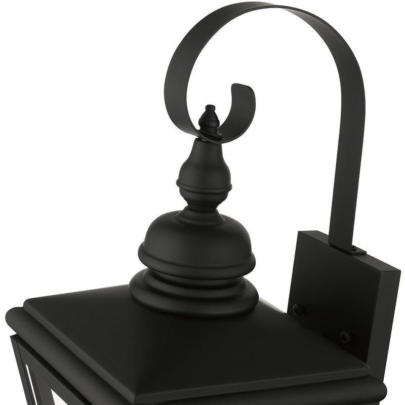 Livex Lighting 27372-04 Two Light Outdoor Wall Lantern, Black with Brushed Nickel