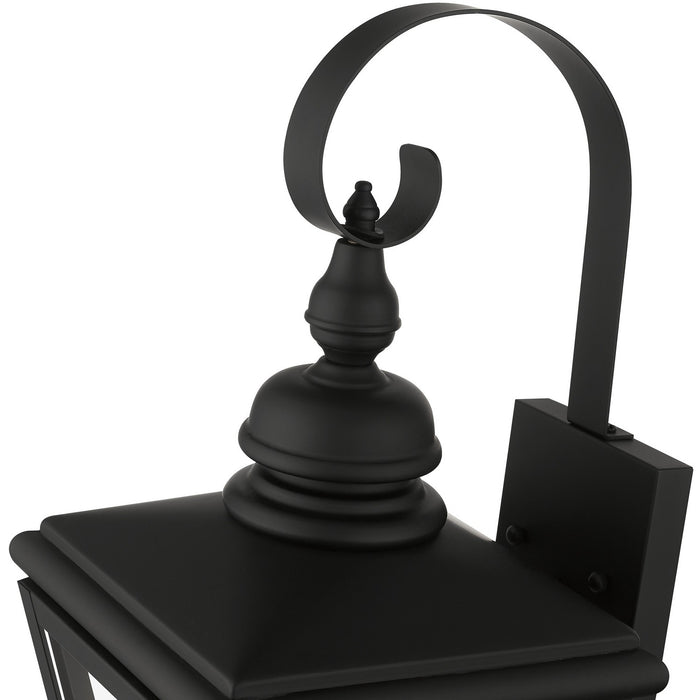 Livex Lighting 27372-04 Two Light Outdoor Wall Lantern, Black with Brushed Nickel