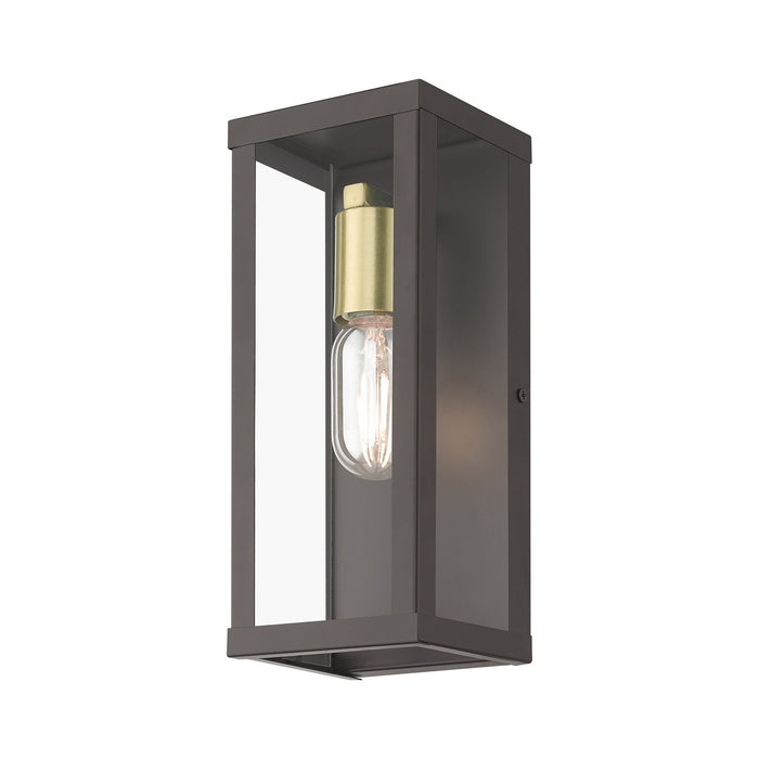 Livex Lighting 28032-07 One Light Outdoor Wall Lantern, Bronze with Antique Gold