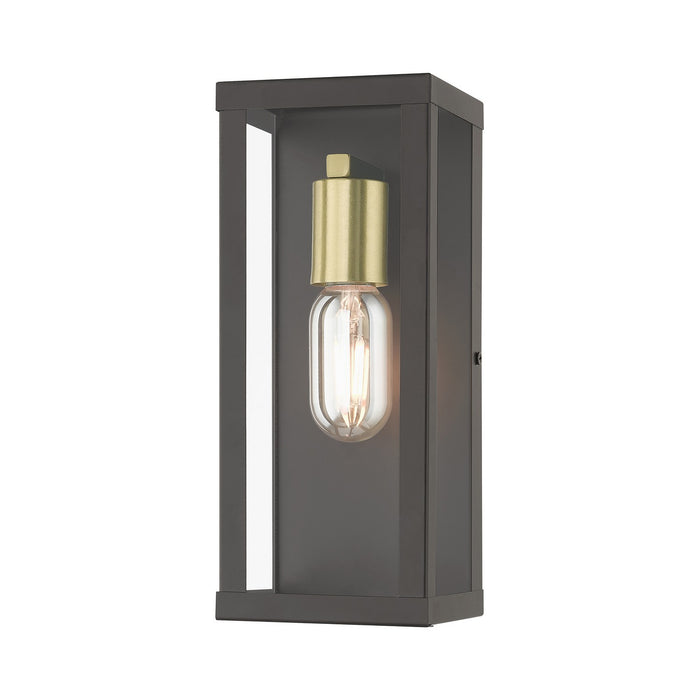 Livex Lighting 28032-07 One Light Outdoor Wall Lantern, Bronze with Antique Gold