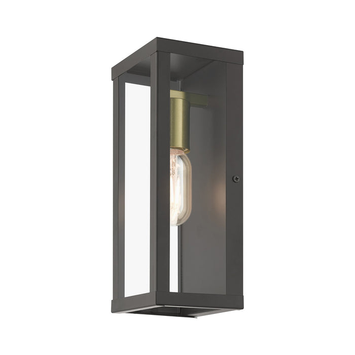Livex Lighting 28032-07 One Light Outdoor Wall Lantern, Bronze with Antique Gold