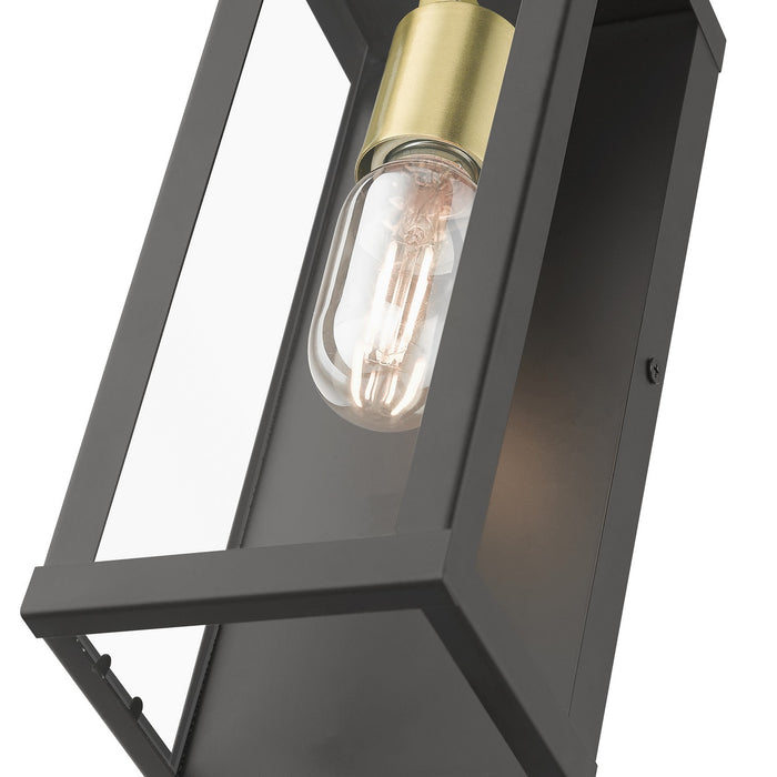 Livex Lighting 28032-07 One Light Outdoor Wall Lantern, Bronze with Antique Gold