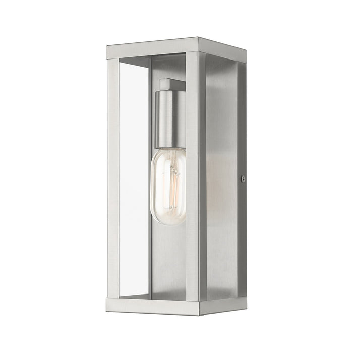 Livex Lighting 28032-91 One Light Outdoor Wall Lantern, Brushed Nickel
