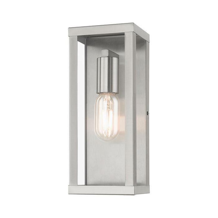 Livex Lighting 28032-91 One Light Outdoor Wall Lantern, Brushed Nickel