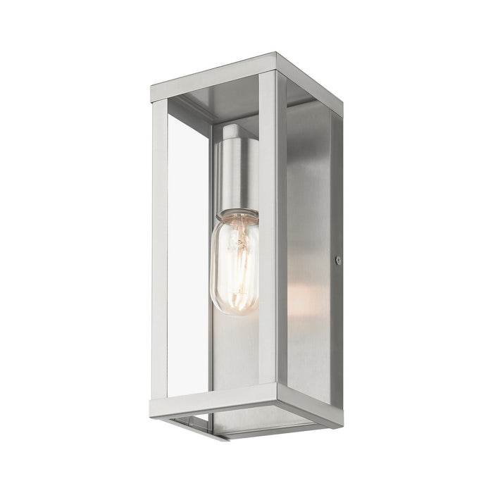 Livex Lighting 28032-91 One Light Outdoor Wall Lantern, Brushed Nickel
