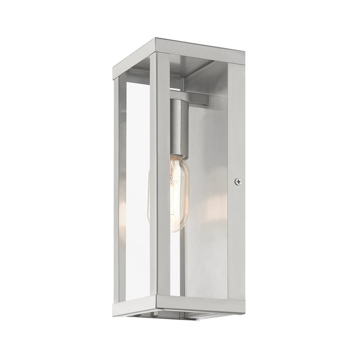 Livex Lighting 28032-91 One Light Outdoor Wall Lantern, Brushed Nickel