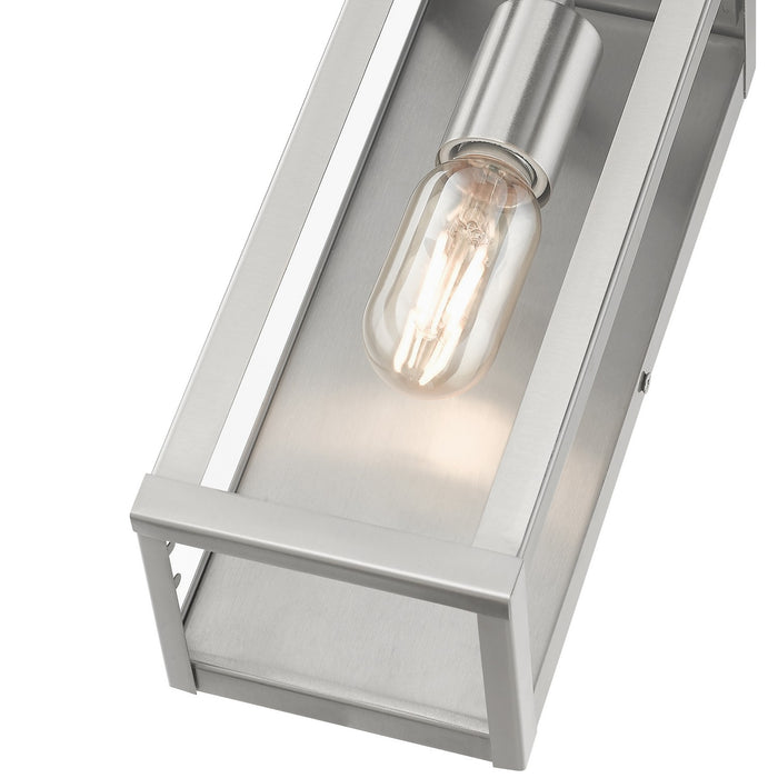 Livex Lighting 28032-91 One Light Outdoor Wall Lantern, Brushed Nickel
