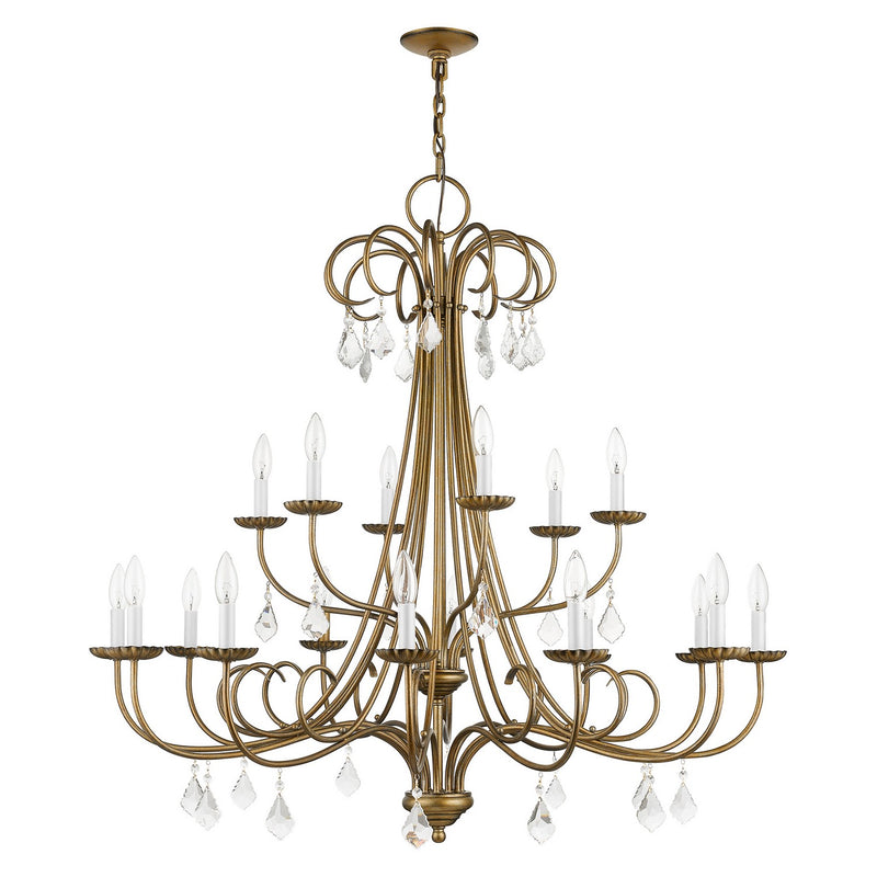 Livex Lighting 40870-48 18 Light Chandelier, Antique Gold Leaf