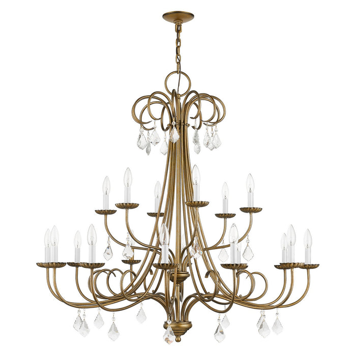 Livex Lighting 40870-48 18 Light Chandelier, Antique Gold Leaf