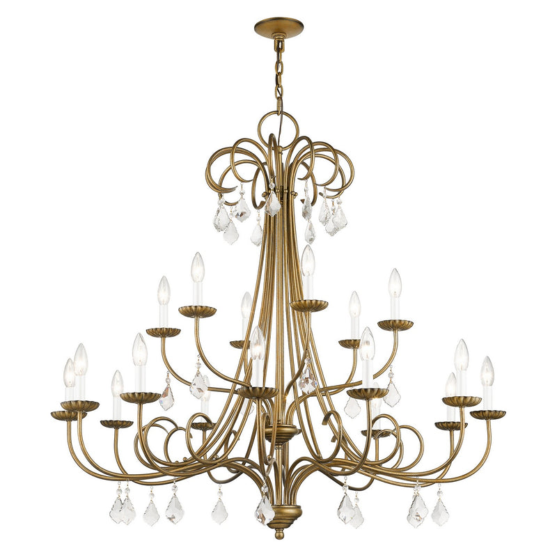 Livex Lighting 40870-48 18 Light Chandelier, Antique Gold Leaf