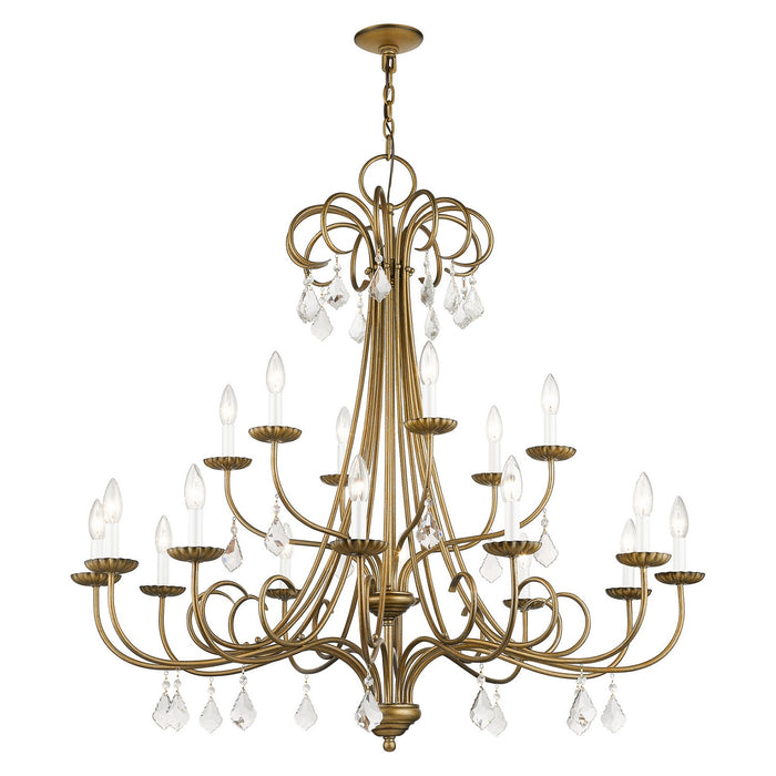 Livex Lighting 40870-48 18 Light Chandelier, Antique Gold Leaf