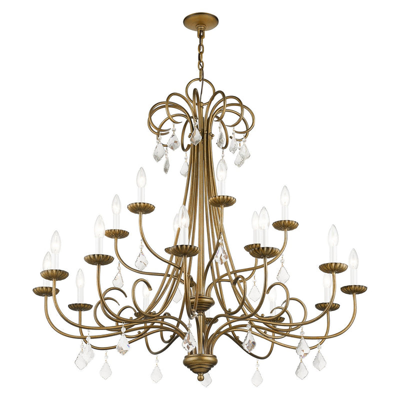 Livex Lighting 40870-48 18 Light Chandelier, Antique Gold Leaf