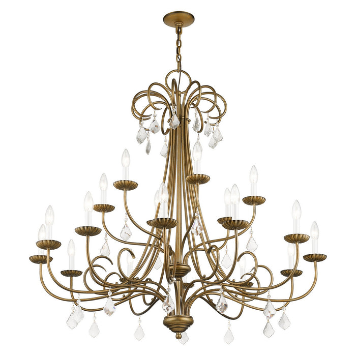 Livex Lighting 40870-48 18 Light Chandelier, Antique Gold Leaf