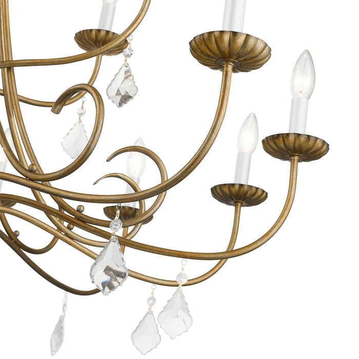 Livex Lighting 40870-48 18 Light Chandelier, Antique Gold Leaf