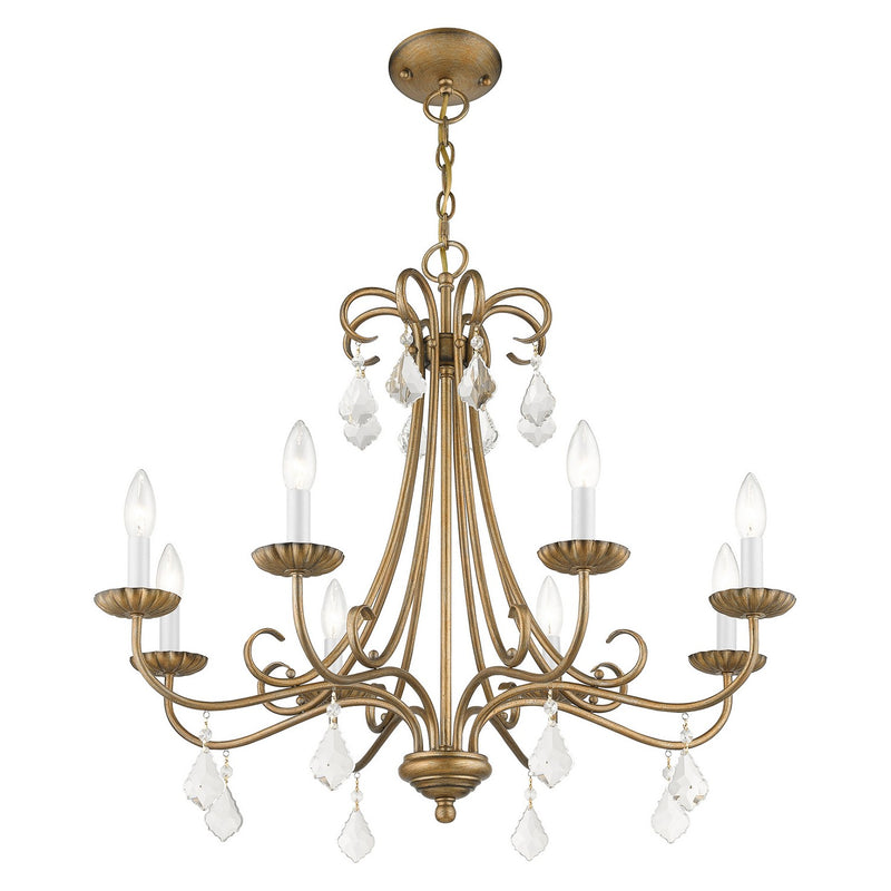 Livex Lighting 40878-48 Eight Light Chandelier, Antique Gold Leaf