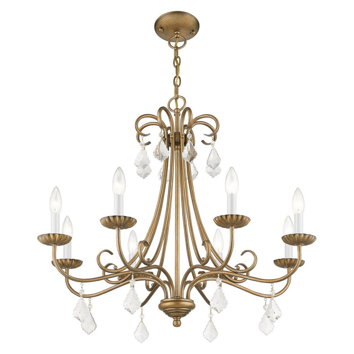 Livex Lighting 40878-48 Eight Light Chandelier, Antique Gold Leaf