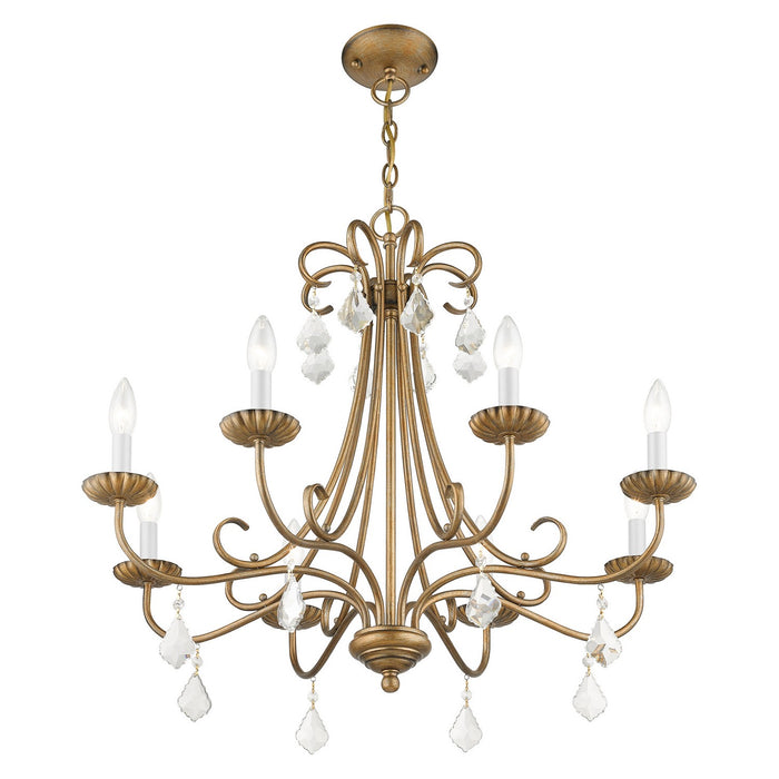 Livex Lighting 40878-48 Eight Light Chandelier, Antique Gold Leaf