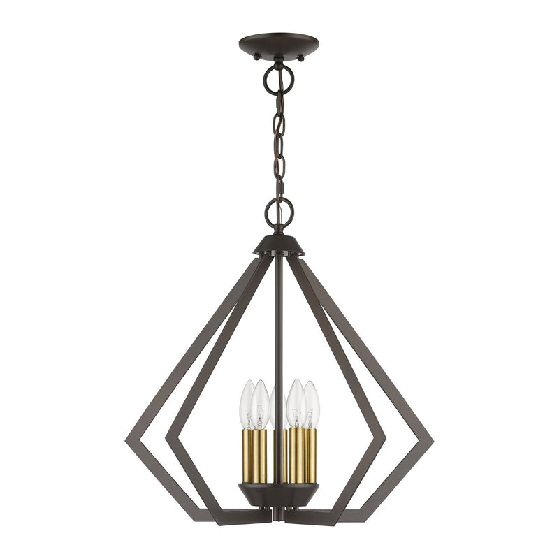 Livex Lighting 40925-92 Five Light Chandelier, English Bronze with Antique Brass