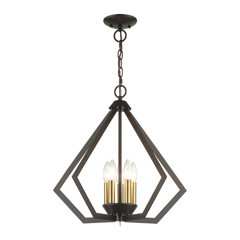 Livex Lighting 40925-92 Five Light Chandelier, English Bronze with Antique Brass