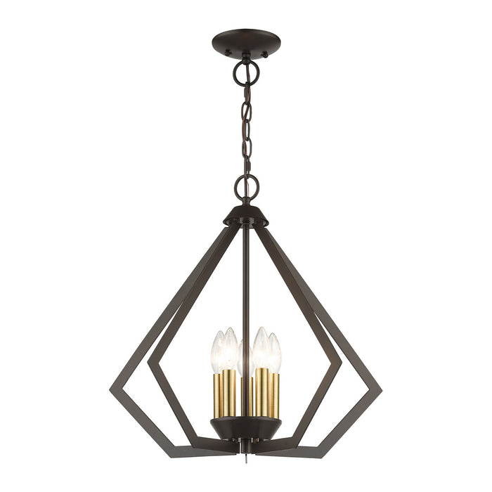 Livex Lighting 40925-92 Five Light Chandelier, English Bronze with Antique Brass