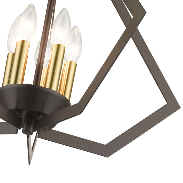 Livex Lighting 40925-92 Five Light Chandelier, English Bronze with Antique Brass