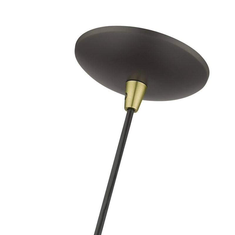 Livex Lighting 41185-07 One Light Pendant, Bronze with Antique Brass