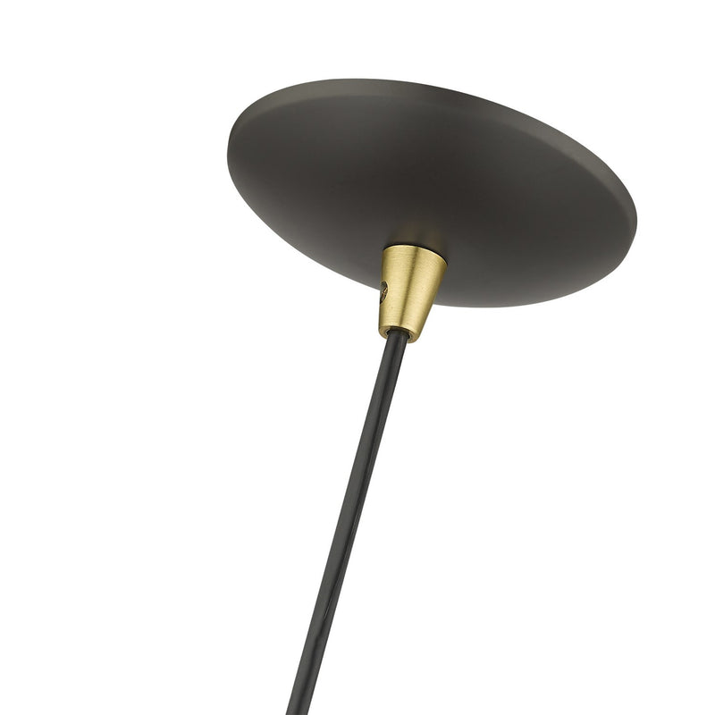 Livex Lighting 41492-07 One Light Pendant, Bronze with Antique Brass