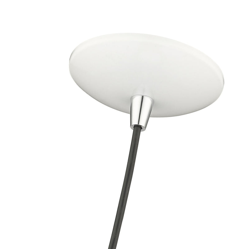 Livex Lighting 41492-69 One Light Pendant, Shiny White with Polished Chrome