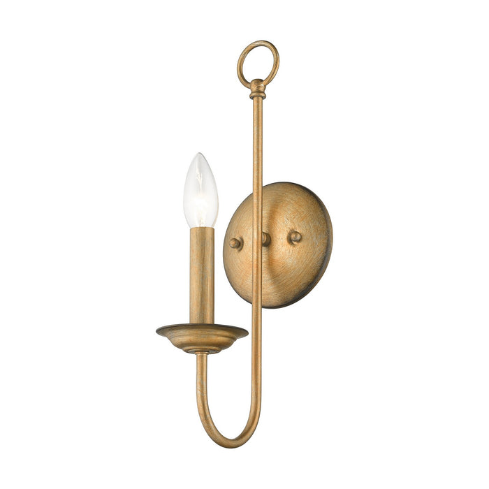 Livex Lighting 42681-48 One Light Wall Sconce, Antique Gold Leaf