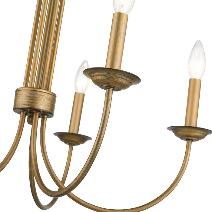 Livex Lighting 42685-48 Five Light Chandelier, Antique Gold Leaf