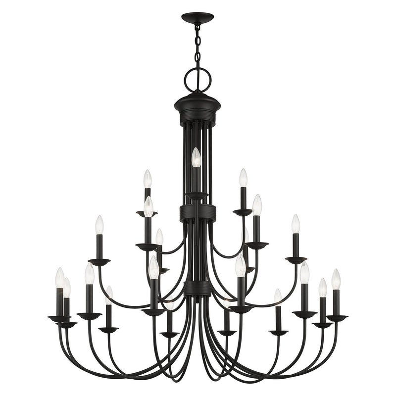 Livex Lighting 42688-04 21 Light Chandelier, Black