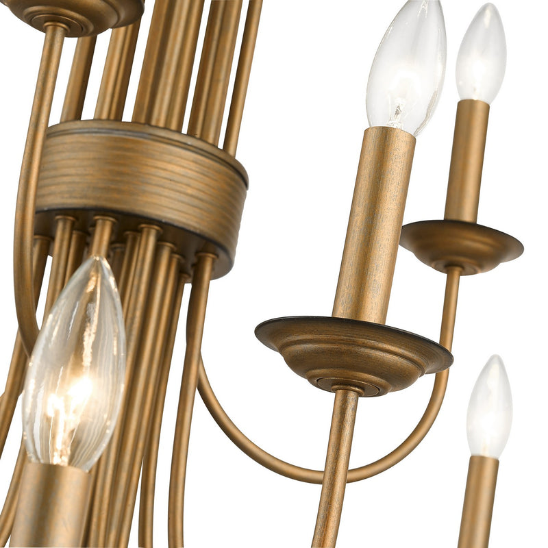 Livex Lighting 42688-48 21 Light Chandelier, Antique Gold Leaf
