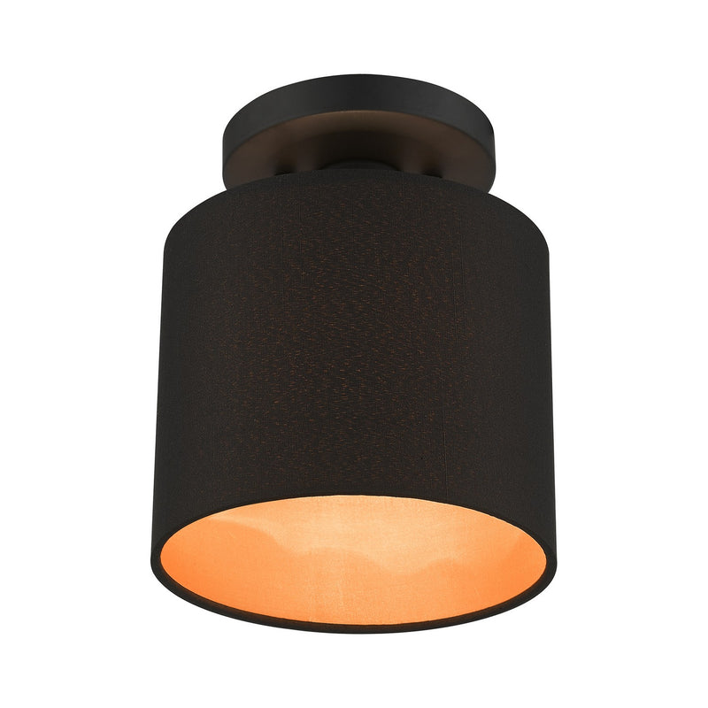 Livex Lighting 45084-04 One Light Semi-Flush Mount, Black