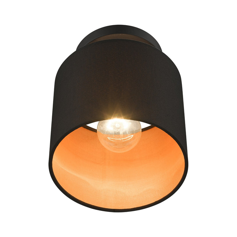Livex Lighting 45084-04 One Light Semi-Flush Mount, Black