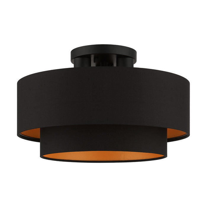 Livex Lighting 45614-04 Three Light Semi-Flush Mount, Black