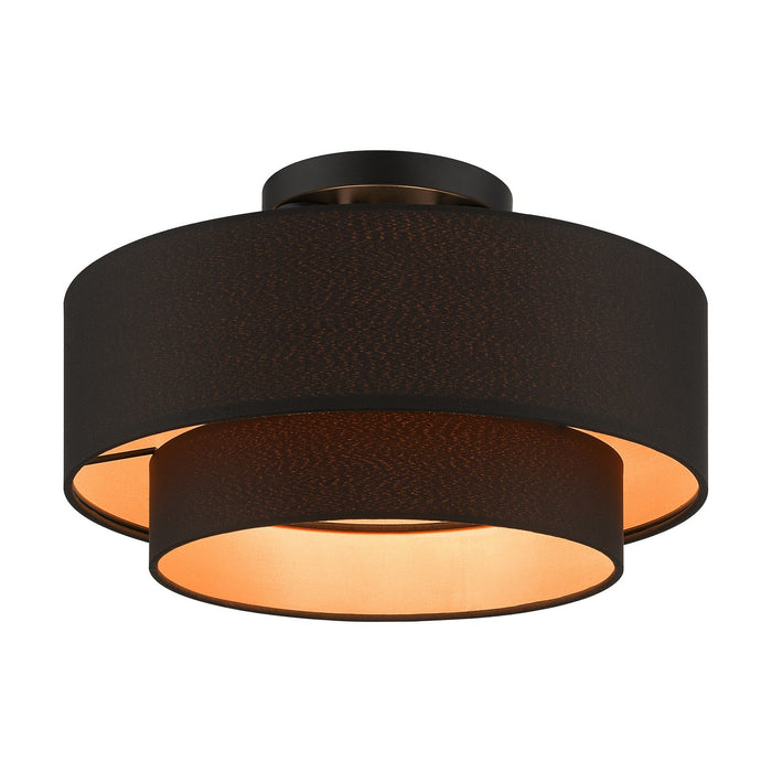 Livex Lighting 45614-04 Three Light Semi-Flush Mount, Black