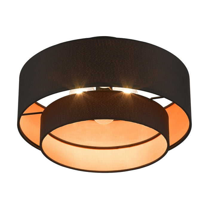 Livex Lighting 45614-04 Three Light Semi-Flush Mount, Black