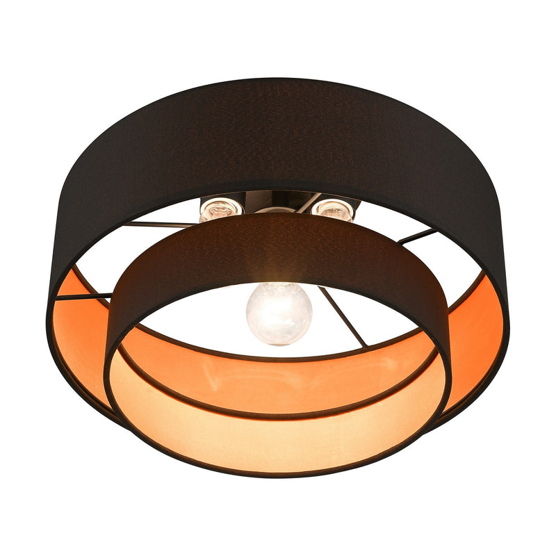 Livex Lighting 45614-04 Three Light Semi-Flush Mount, Black