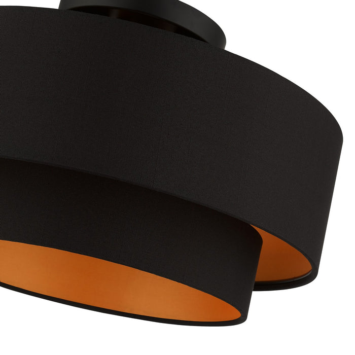 Livex Lighting 45614-04 Three Light Semi-Flush Mount, Black