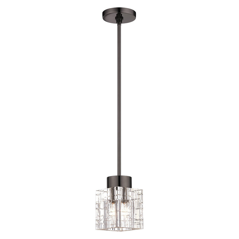 Livex Lighting 46181-46 One Light Semi-Flush Mount, Black Chrome