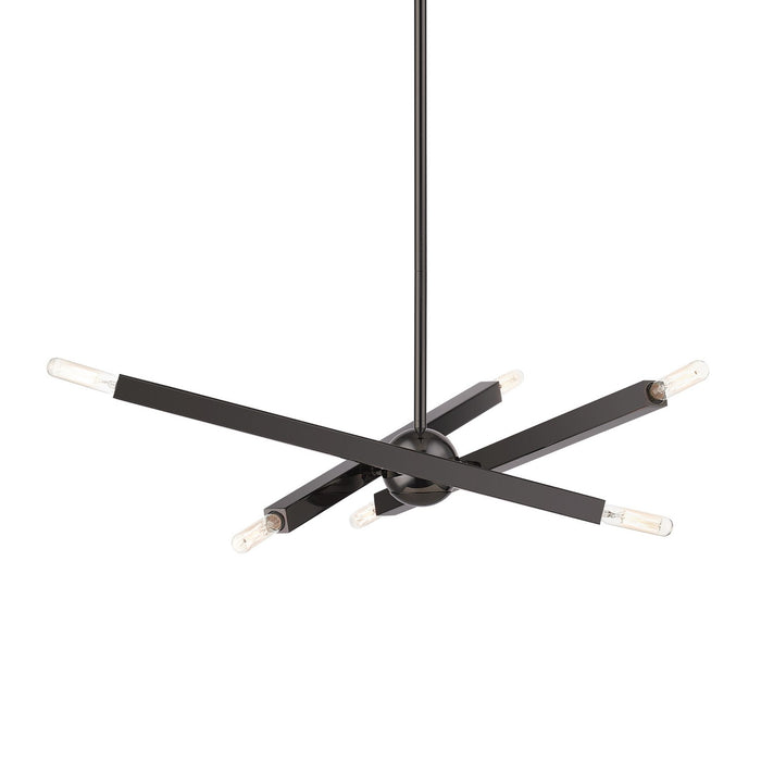 Livex Lighting 46984-46 Six Light Chandelier, Black Chrome