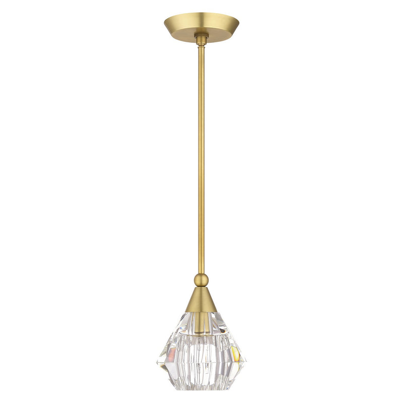 Livex Lighting 47071-08 One Light Pendant, Natural Brass