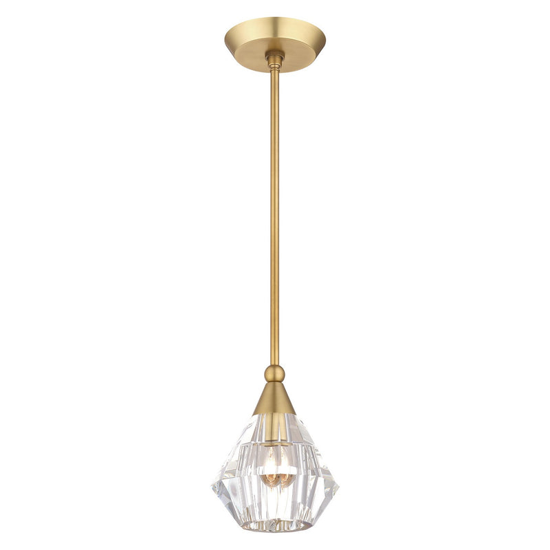 Livex Lighting 47071-08 One Light Pendant, Natural Brass