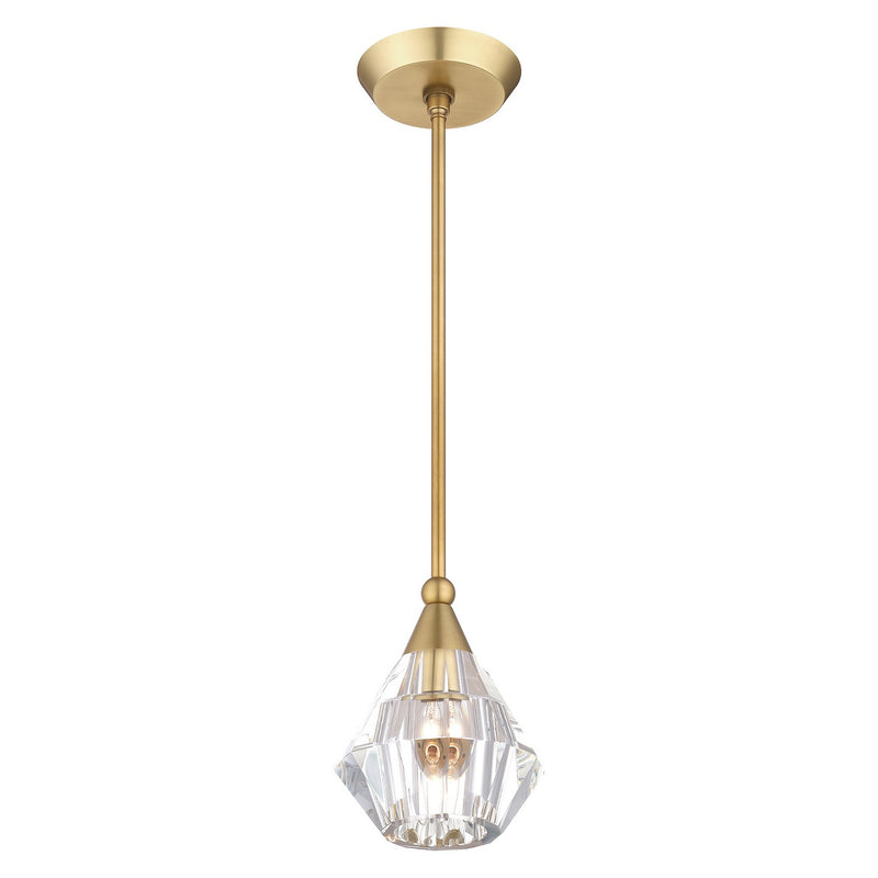 Livex Lighting 47071-08 One Light Pendant, Natural Brass